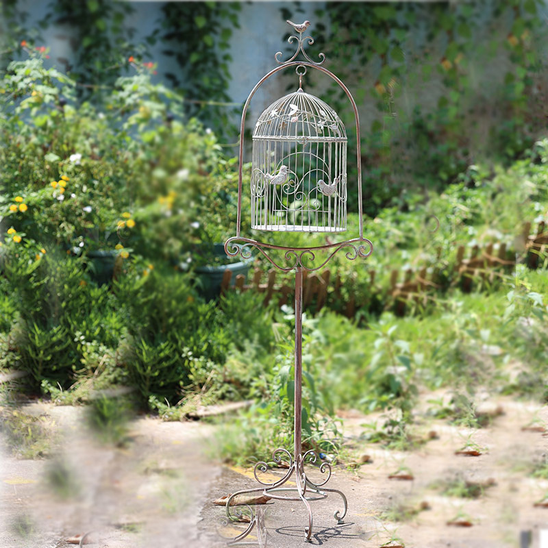 铁艺鸟笼花架落地户外花园阳台攀爬藤架子庭院复古装饰植物爬藤架