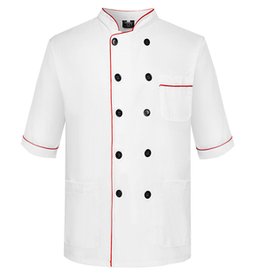 工装 厨师工作服男中袖 烹饪大师七分袖 厨师服女中国风长袖 纯棉冬装