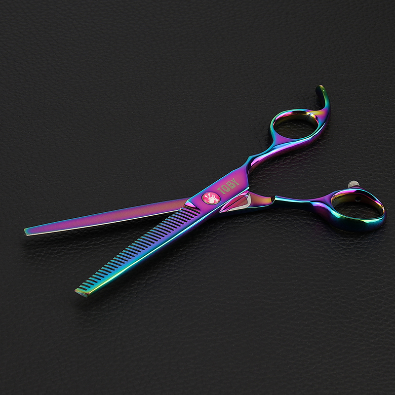 TOBY彩钢炫彩宠物美容剪刀直剪牙剪弯剪7寸7.5寸8寸9寸狗毛剪