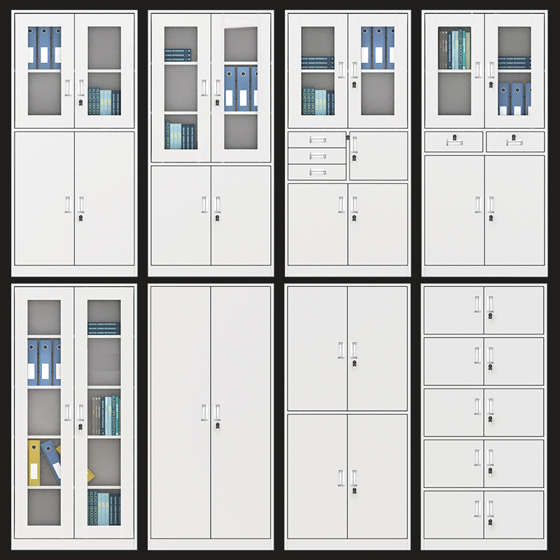 办公室文件柜玻璃资料柜抽屉档案柜铁皮柜财务凭证柜储物柜子带锁