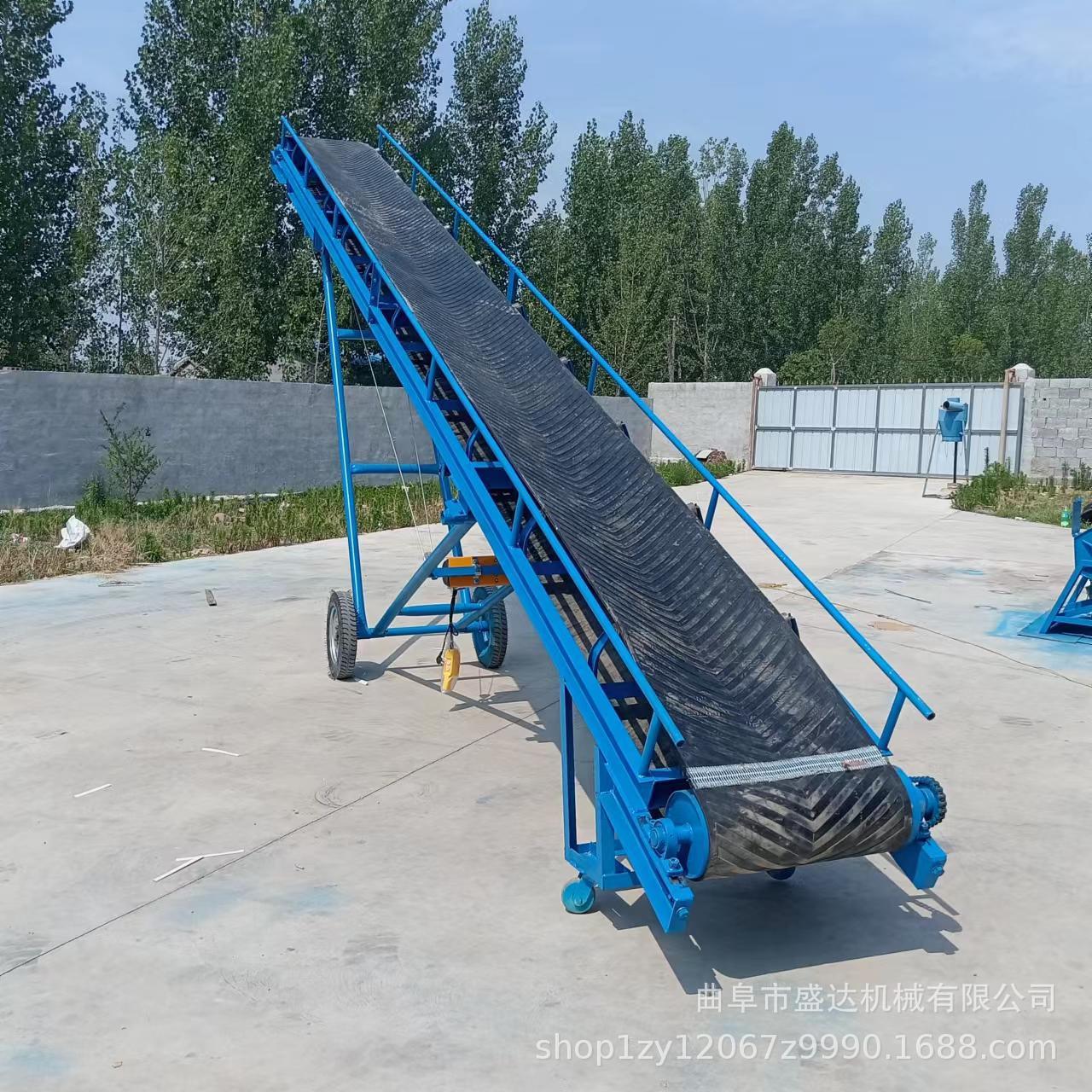 供应橡胶皮带上料机移动升降传送带服装PVC食品装车机价格