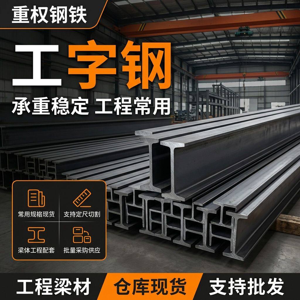 工字钢镀锌工型钢厂房横梁用厂房钢梁阁楼钢梁十二米定尺长度定尺