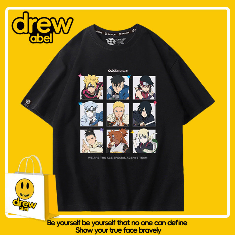 drew 火影忍者博人传T恤男短袖夏二次元周边佐良娜巳月纯棉衣服