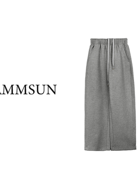 【ROW*澳毛裤】拉绒工艺 羊毛窄版直筒弯刀裤显瘦冬季弹力松紧腰