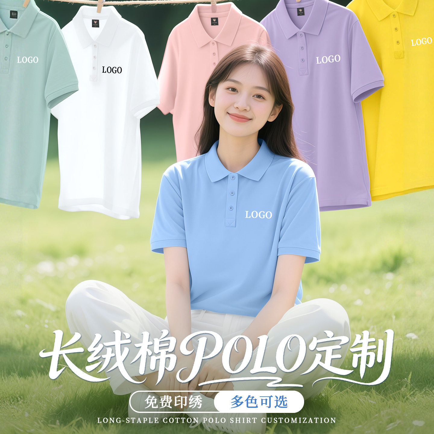 polo衫定制工作服t恤印logo企业团体幼师教培员工翻领短袖工装夏