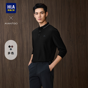 海澜之家轻商务经典 POLO衫 HLA 系列长袖 翻领上衣男 25春秋新款 时尚