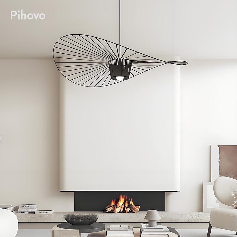 工匠品质法国设计师浪漫草帽吊灯