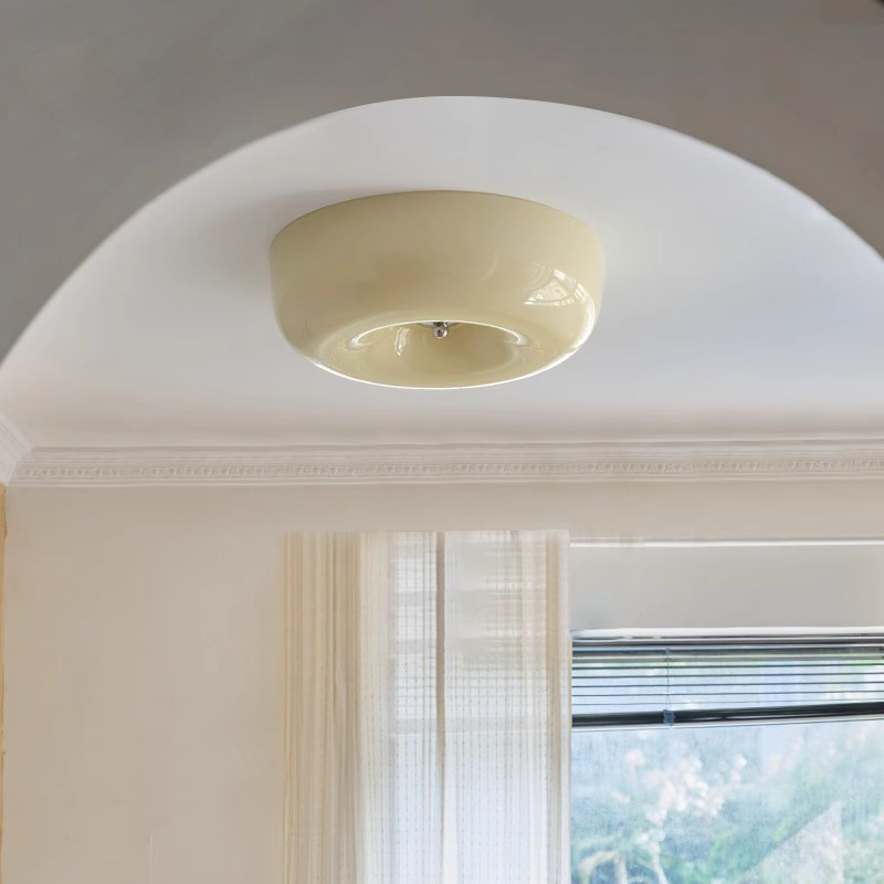 全光谱护眼吸顶灯卧室书房奶油风布丁法式复古儿童房顶灯阳台灯具