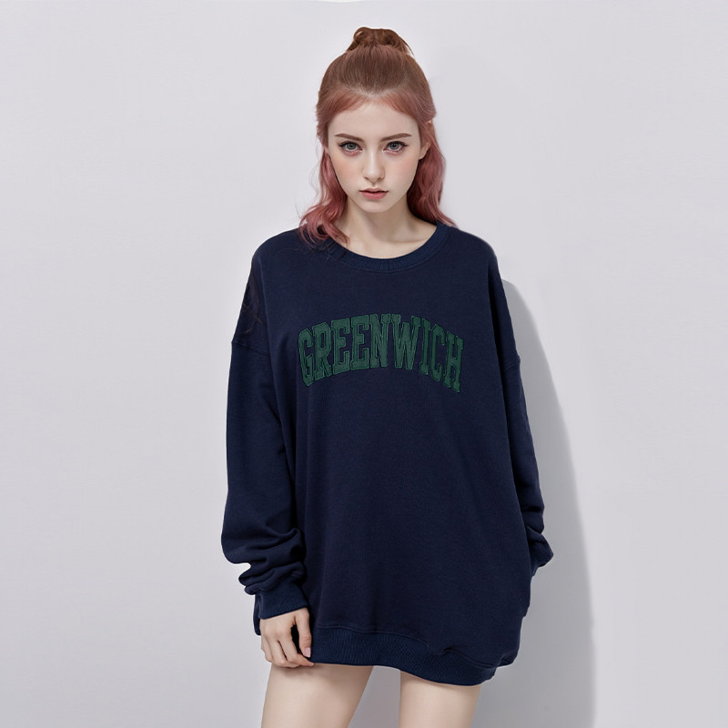 BF卫衣女字母刺绣套头打底上衣2025新款秋冬超好看独特漂亮卫衣