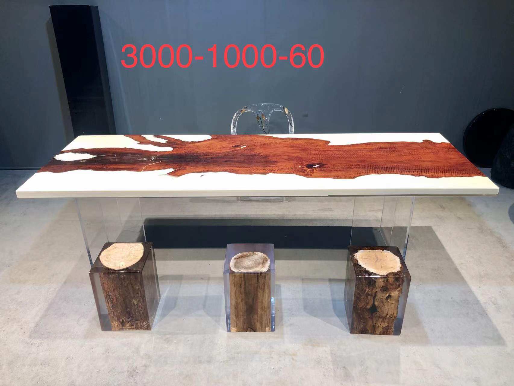 环氧树脂河流桌子简约现代长方形实木餐桌家用创意茶桌面茶台大板