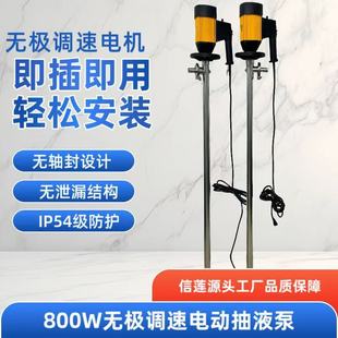 信莲HD-E2-V+SS304-1000HP调速插桶泵不锈钢电动抽液泵汽油桶泵