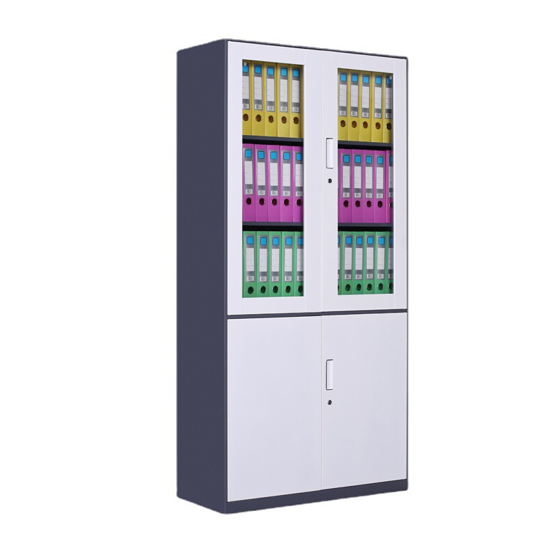 钢制文件柜铁皮柜办公室资料档案柜黑白套色财务凭证柜储物柜带锁