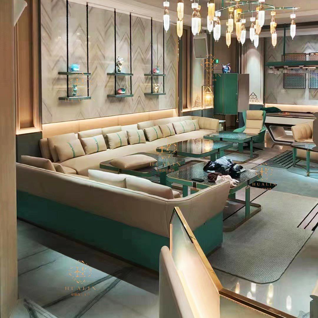 ktv沙发私人影院酒吧夜总会包厢港式轻奢清吧歌舞厅茶几沙发组合