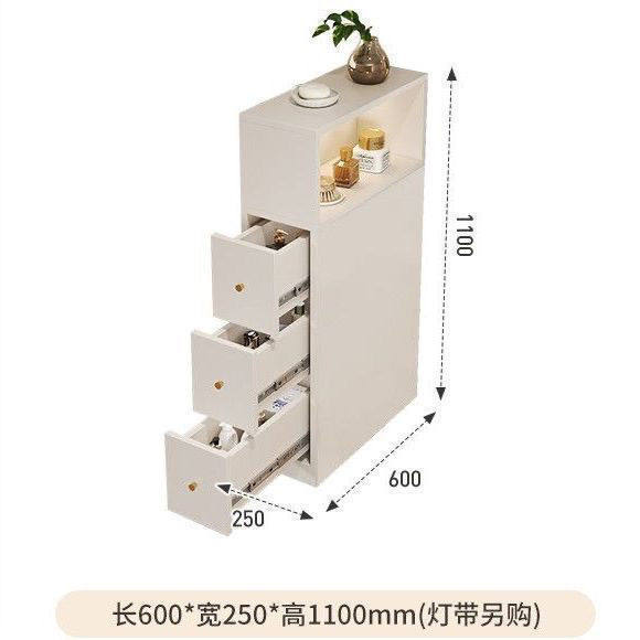 浴室边柜窄型收纳夹缝柜卫生间半墙隔断柜干湿分离收纳柜实木