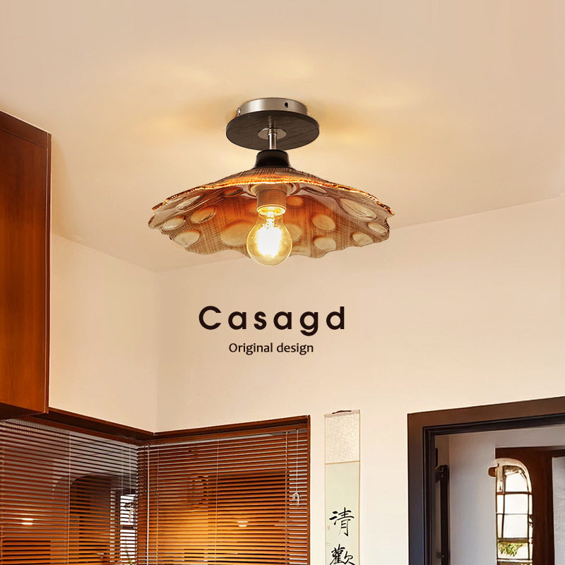 中古客厅卧室阳台过道氛围吸顶灯走廊玄关桃木色家装吸顶灯饰