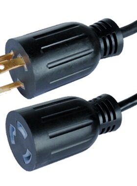 电源锁定延长线黑色125/250V
