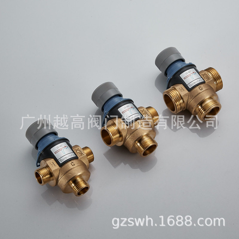 黄铜恒温混水阀门冷热水自动恒温调节混水阀门