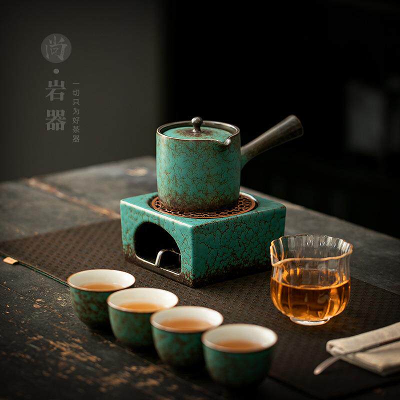 轻奢暖茶炉套装复古蜡烛加热底座围炉小型煮茶炉茶道零配件温茶器