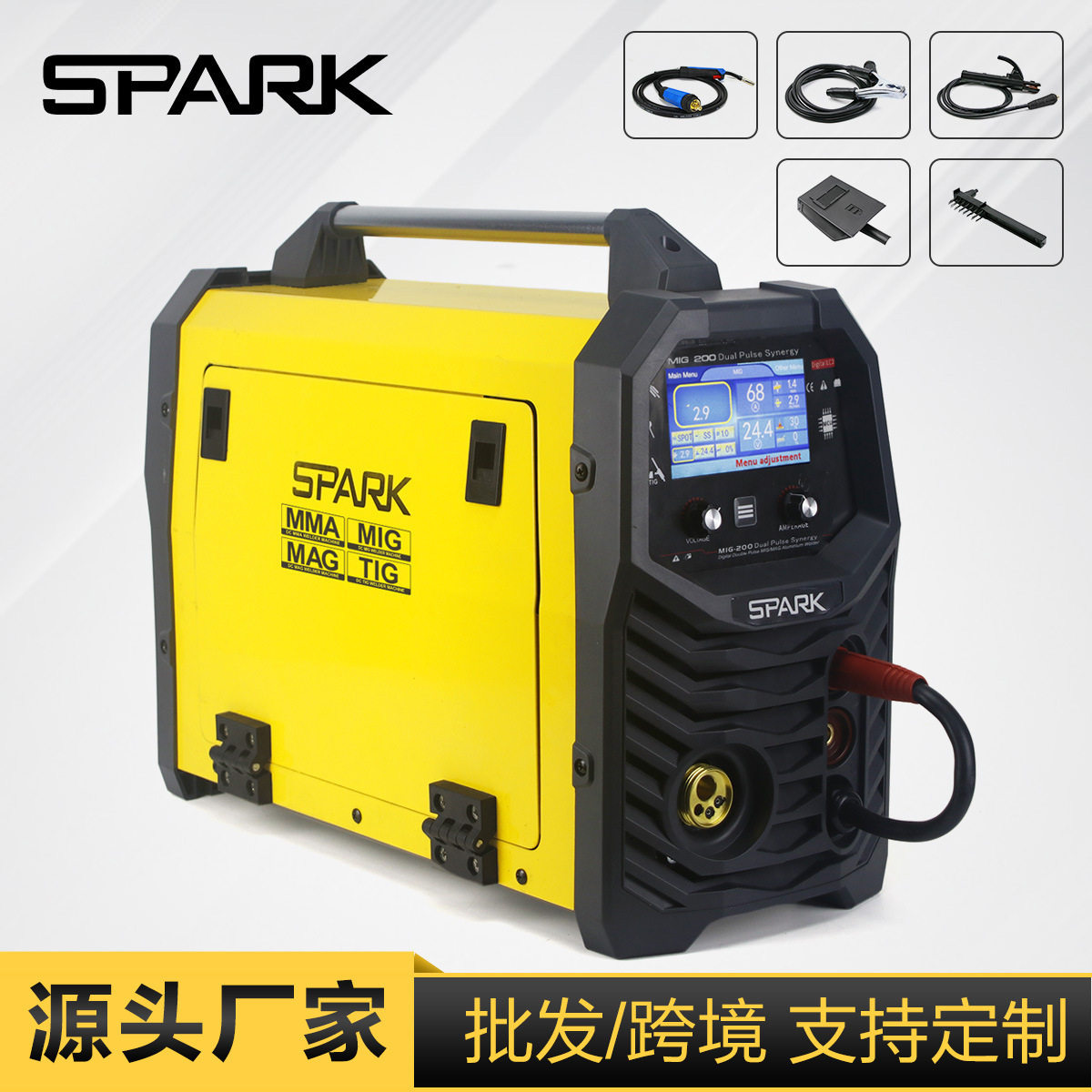 跨境搜SPARK脉冲可焊铝无气二保焊机氩弧焊多功能一体工业电焊机