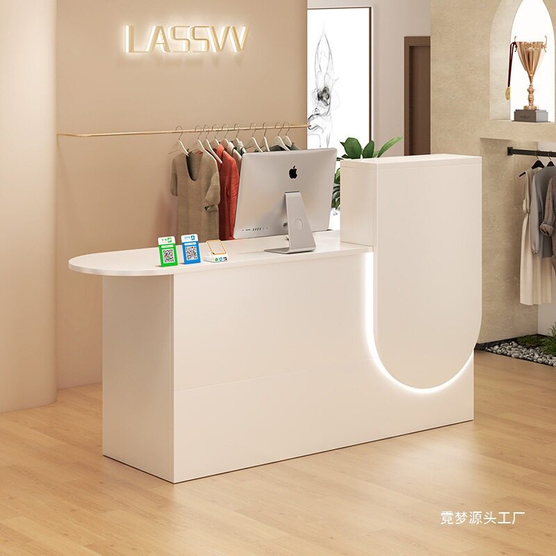 吧台收银台店铺小型简易超市服装店轻奢感院饭店前台柜台