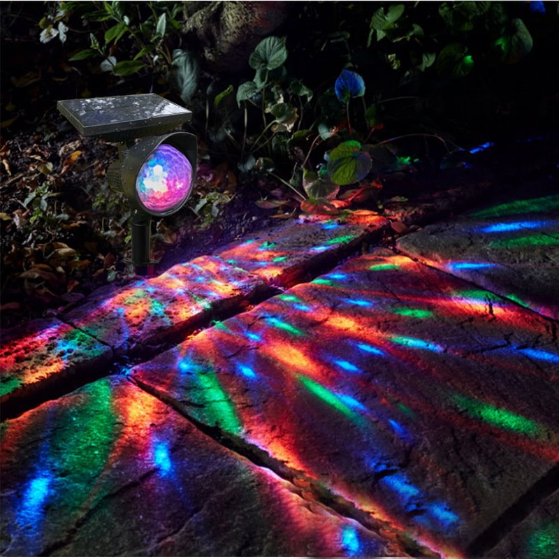 户外太阳能旋转灯魔幻球彩光灯太阳能草坪灯庭院灯洗墙壁灯