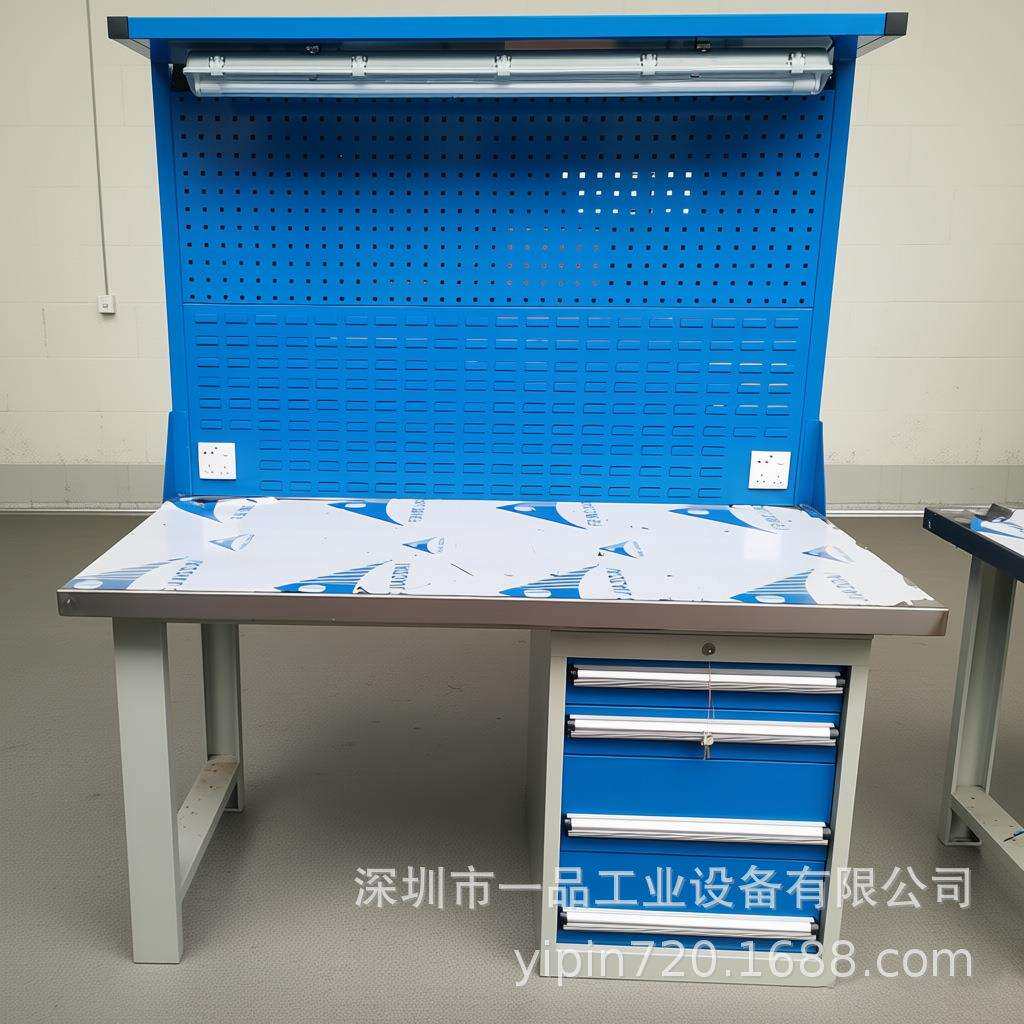 重型工作台钳工台零件柜操作台不锈钢桌面实验桌装配桌打包台
