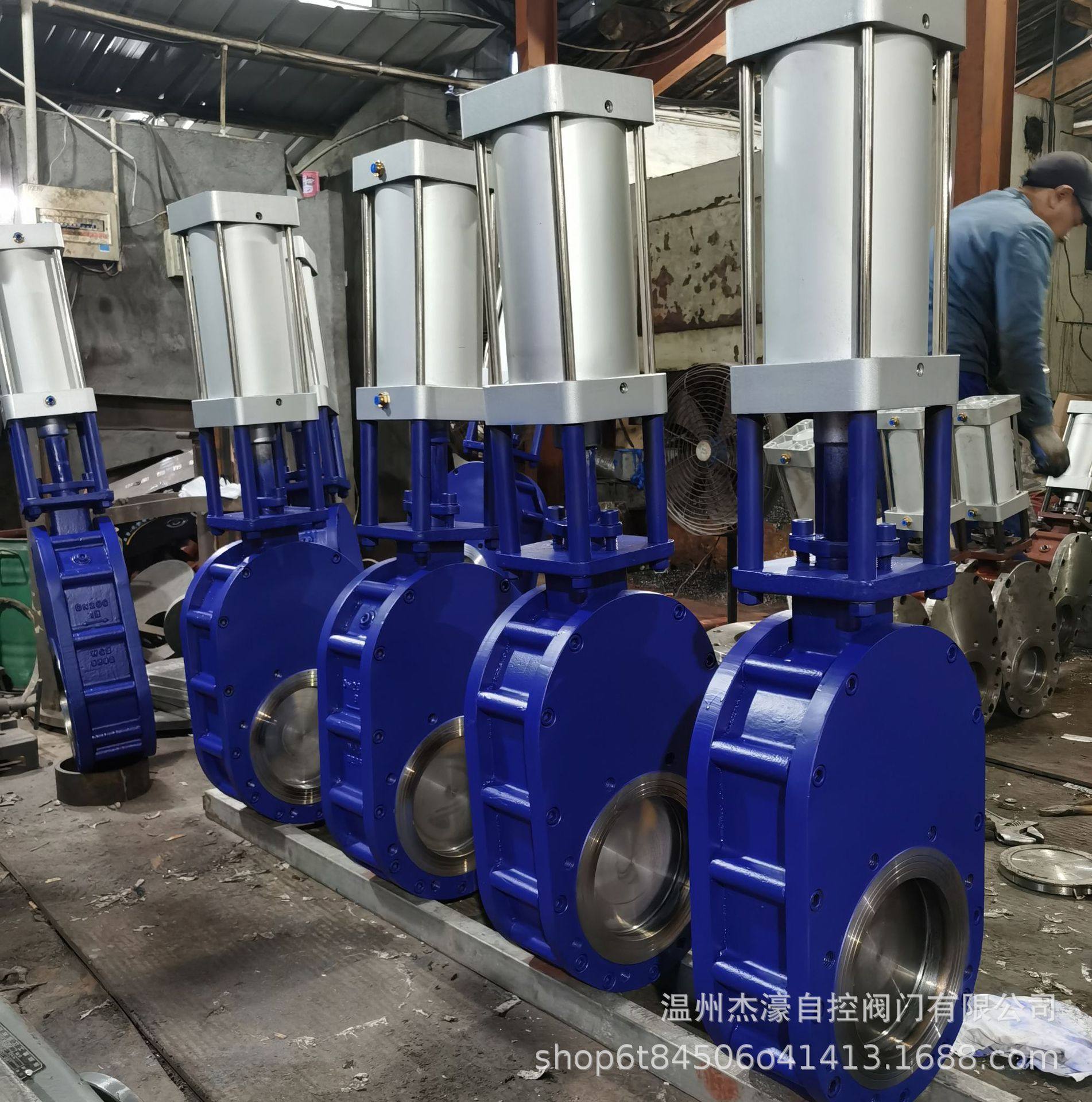 带反馈优惠法兰对夹式双闸板阀 Z674TC-10C 气动陶瓷进料阀出料阀