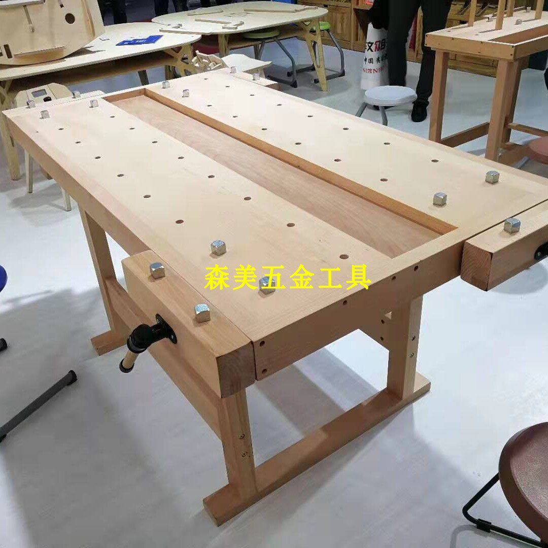 多功能操作台实木桌工作台木工平台学生桌木工桌手动平台