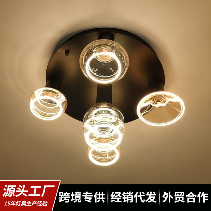 跨境现代简约吊灯气泡光圈吸顶灯温馨创意客厅卧室北欧风吊灯