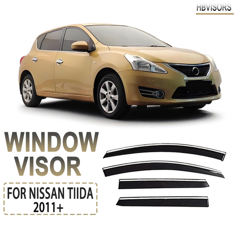 适用于NISSAN TIIDA不锈钢晴雨挡雨板雨眉侧窗导流板Window visor