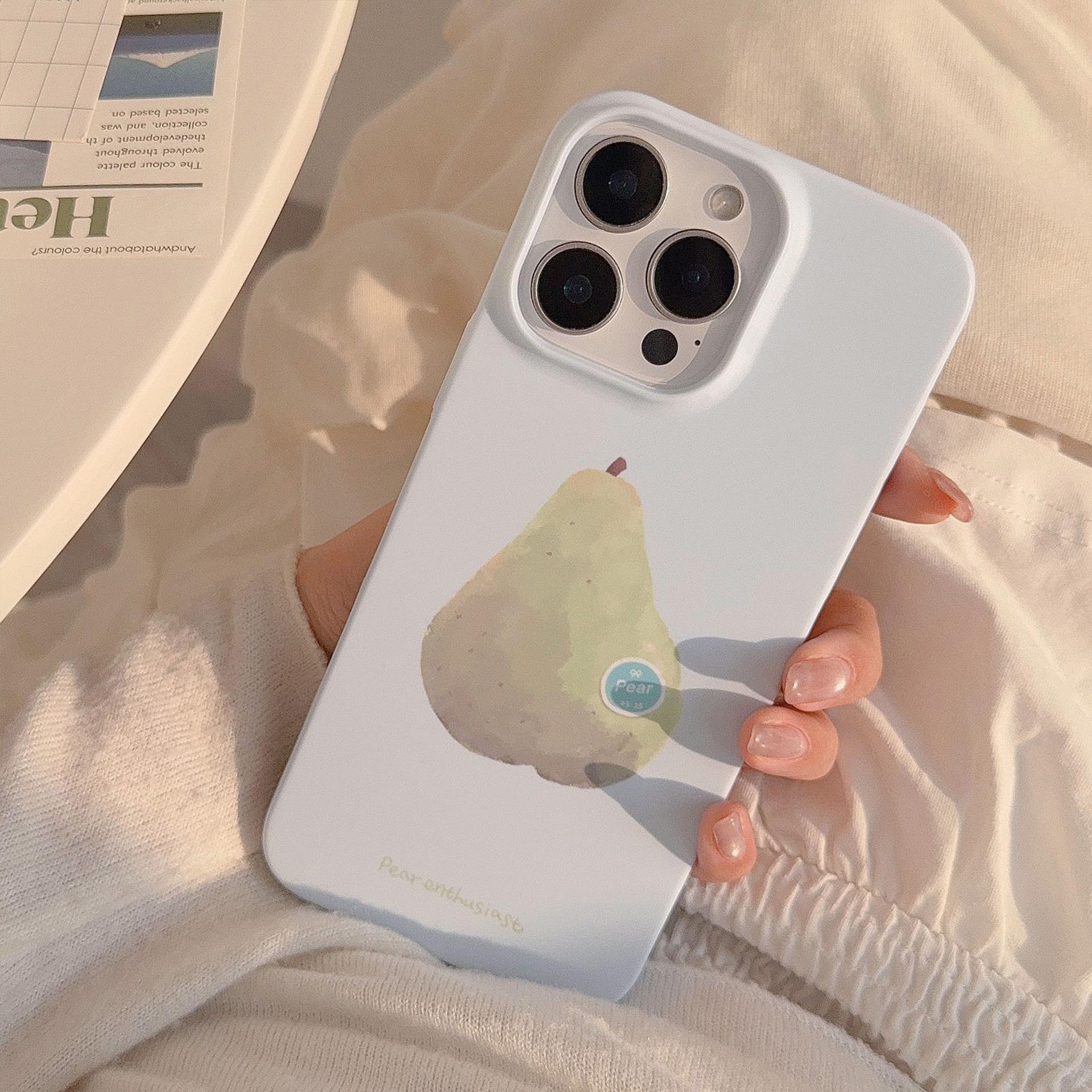 一颗绿梨适用16ProMax苹果手机壳iPhone15趣味小众14菲林13磨砂12