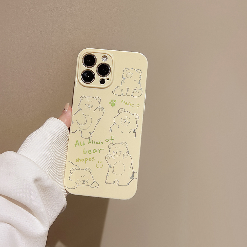 涂鸦ins小熊iphone14苹果手机壳16个性13硅胶12适用15pro max男女