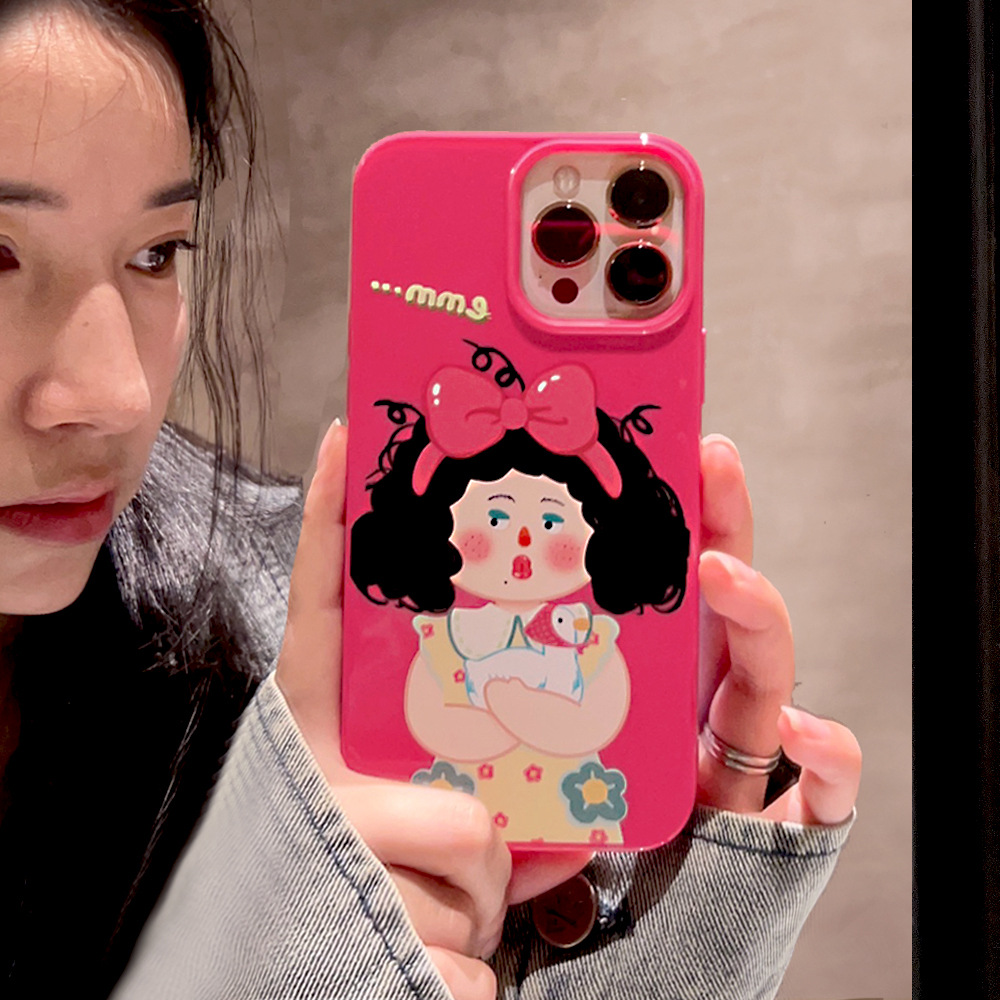个性丑萌搞怪女孩15适用14苹果13Pro Max手机壳iPhone16甜酷11软x
