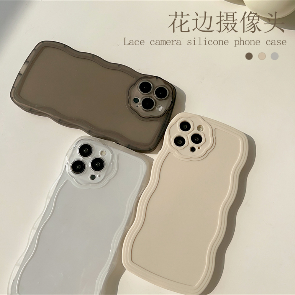 花边波浪摄像头适用iPhone13promax苹果手机壳12男女11硅胶13套14
