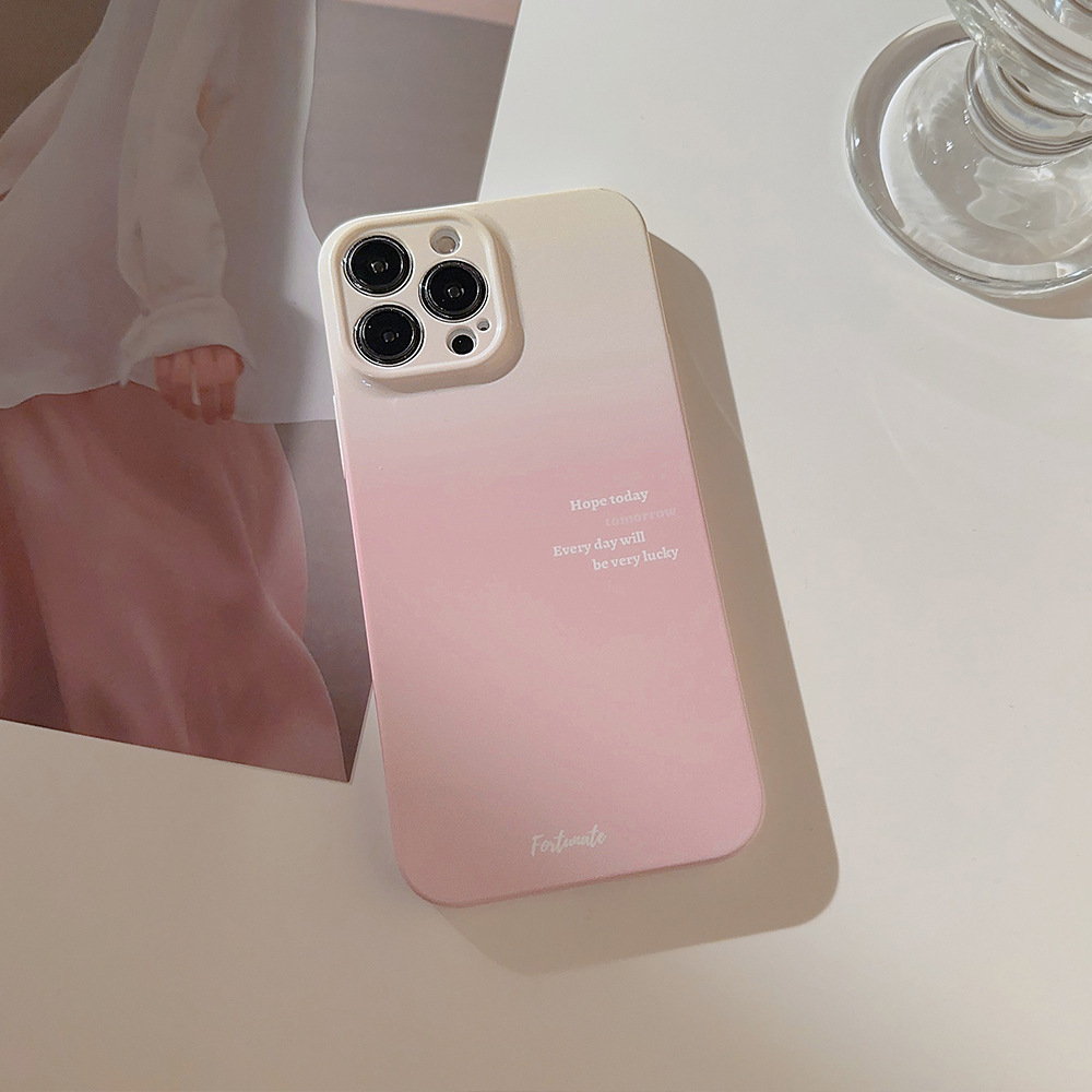 渐变菲林壳14适用苹果16手机壳iphone15ProMax简约11光面Xs批发7p