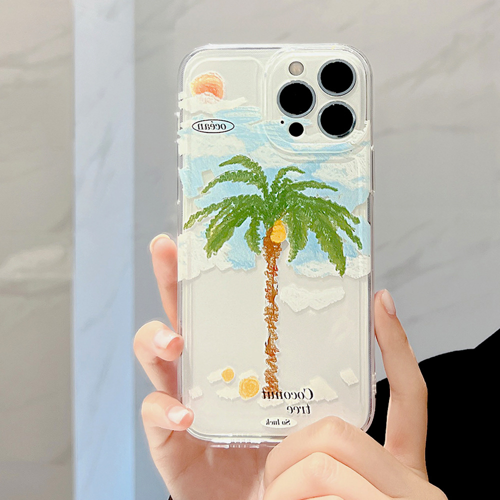 夏日初阳椰树13适用iphone14pro max苹果16手机壳11太空壳xr硅胶x