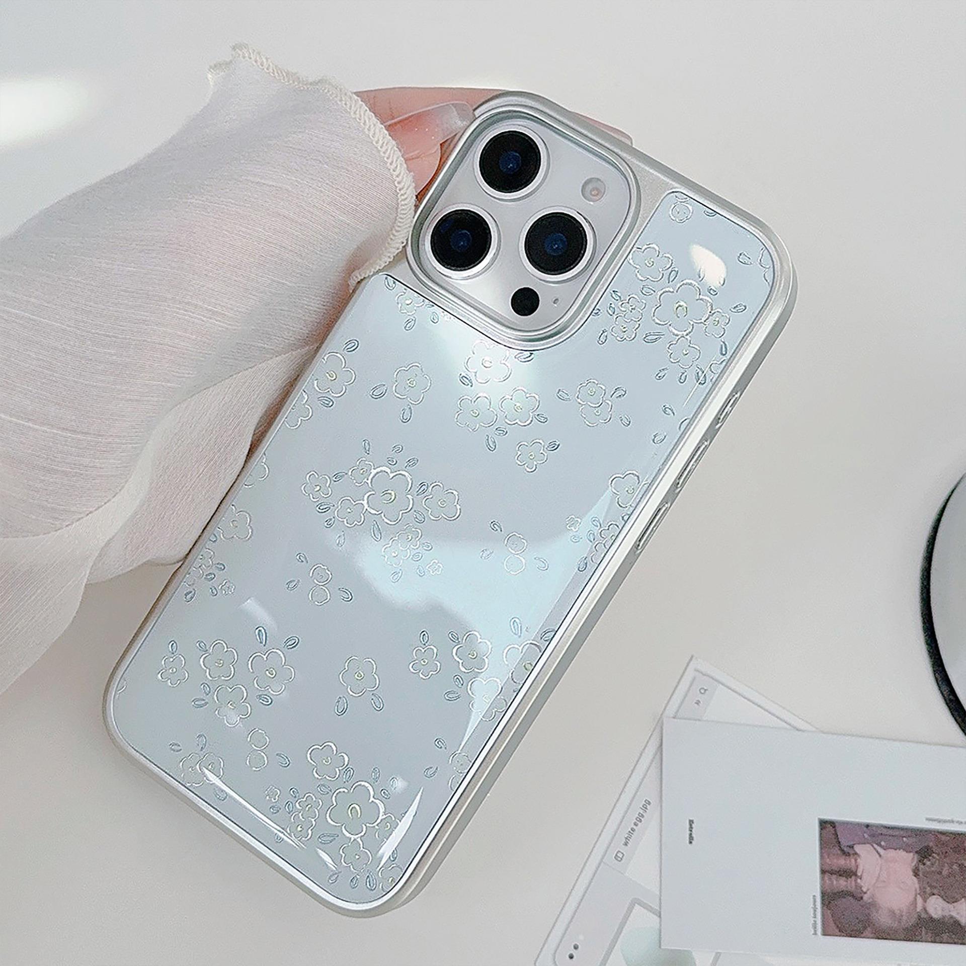 鎏金ins清新花苹果16pro max手机壳iphone15滴胶14适用华为mate70
