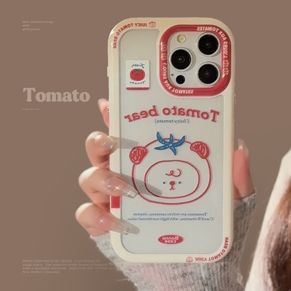 番茄小熊适用iPhone14苹果15手机壳13ProMax卡通16亚克力12防摔硬