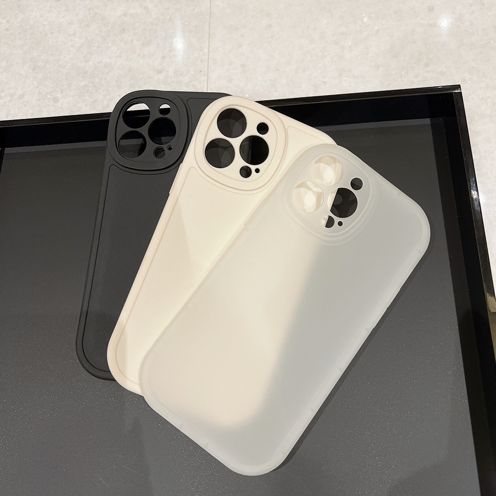 简约纯色透白15肤感磨砂13苹果手机壳X/8适用iPhone16pro软11/12