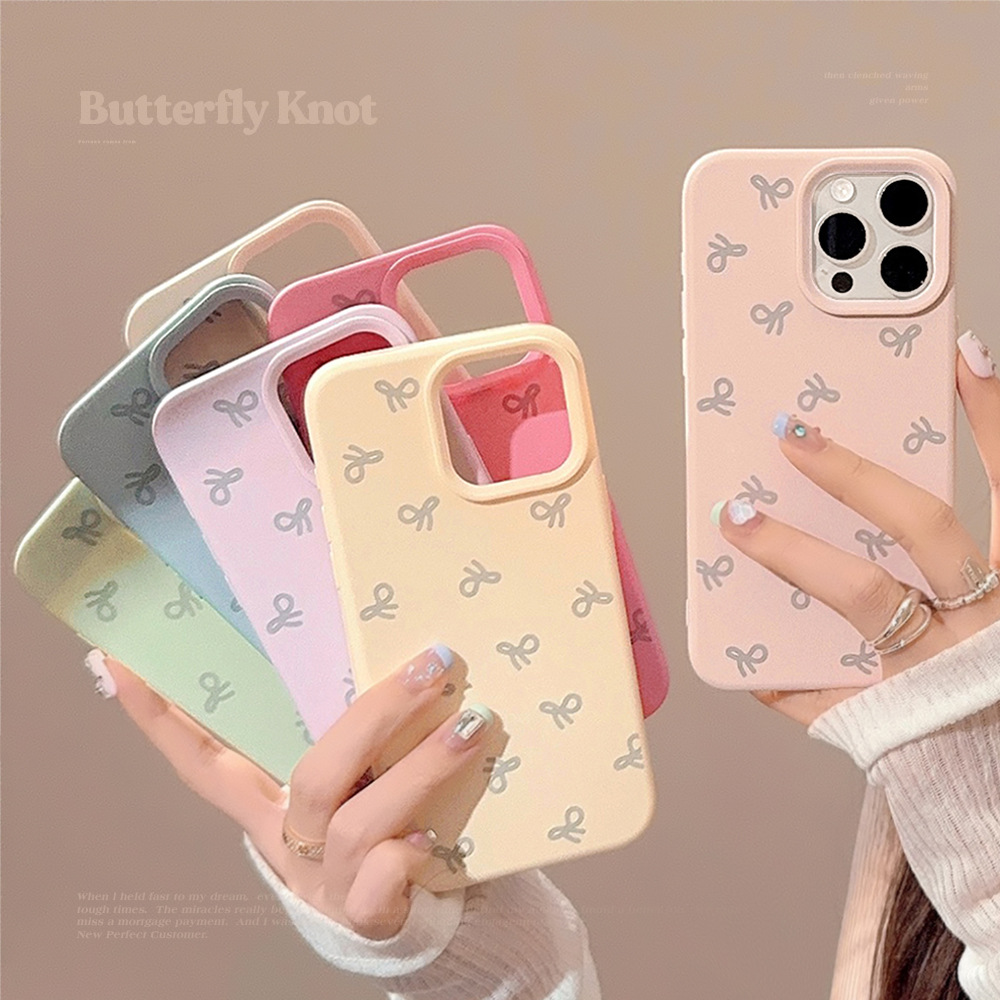 温柔简约iphone16苹果手机壳15promax韩系蝴蝶结13男女14硅胶12软