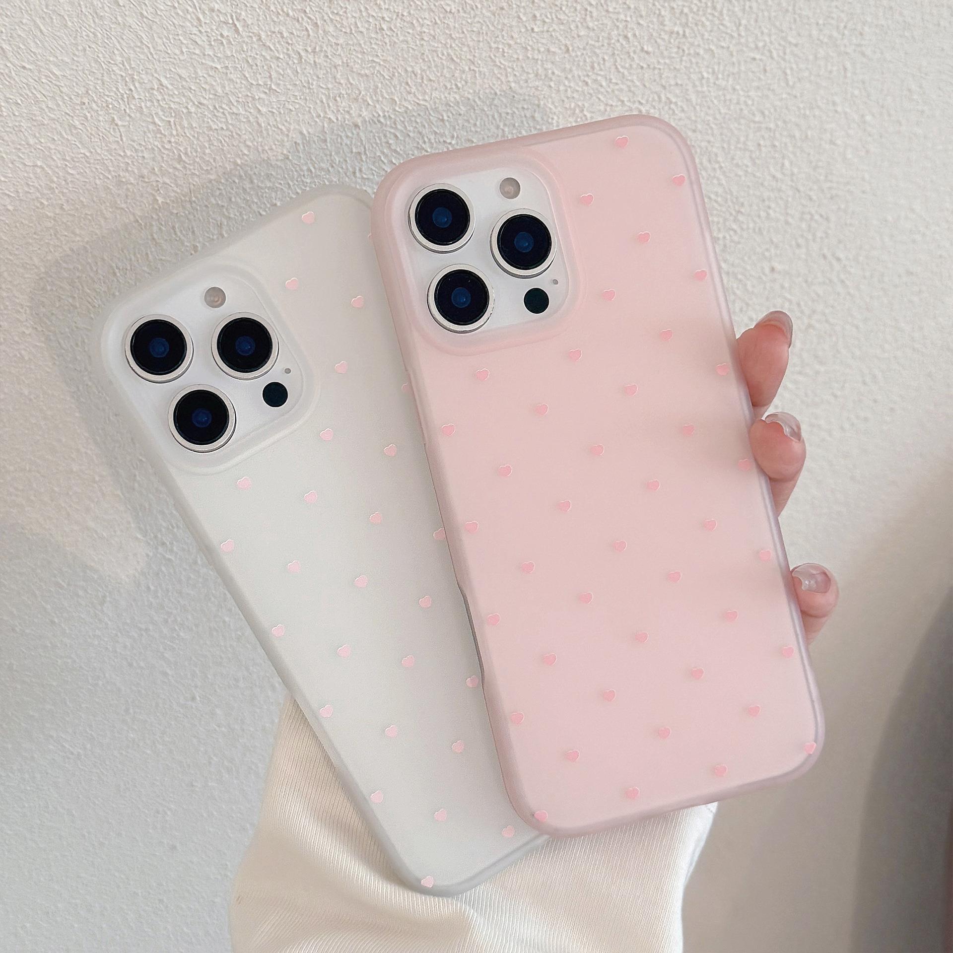 ins小爱心适用苹果16手机壳15pro max温柔iphone14韩系13清透感11