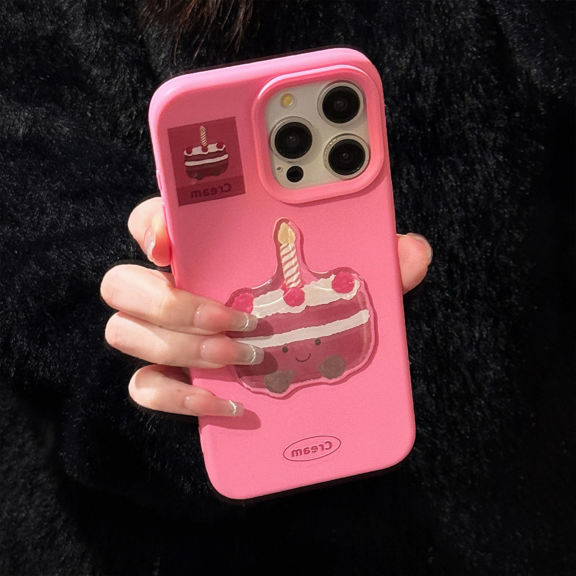 ins树莓蛋糕15pro max苹果16手机壳iphone14适用13立体卡通12防摔