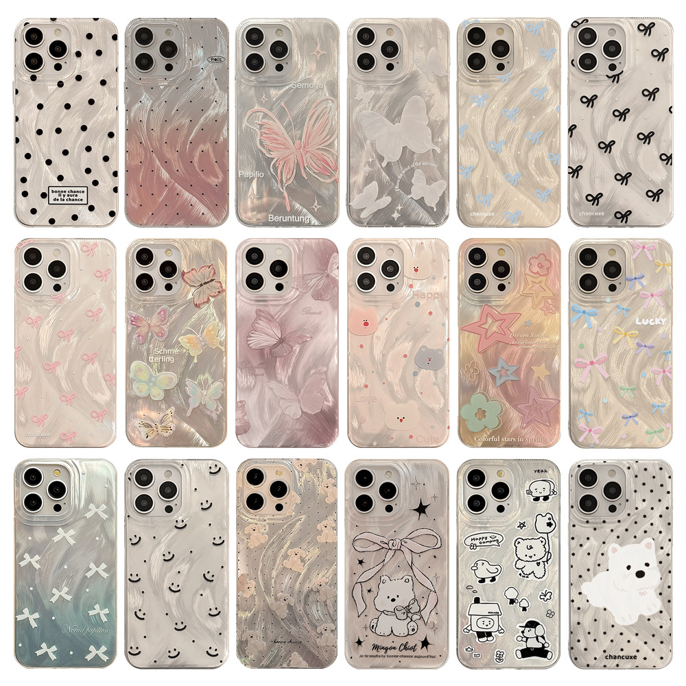 羽纱黑色波点手机壳适用14苹果15promax高级感iphone13防摔12潮16