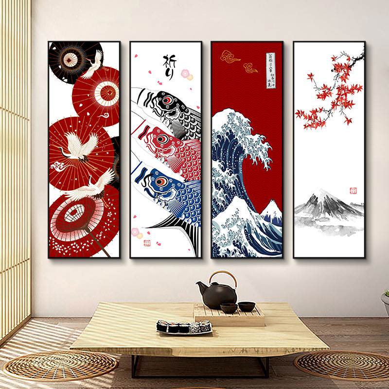 日式墙面装饰浮世绘挂画和风日本料理店装修寿司装饰画居酒屋壁画图片