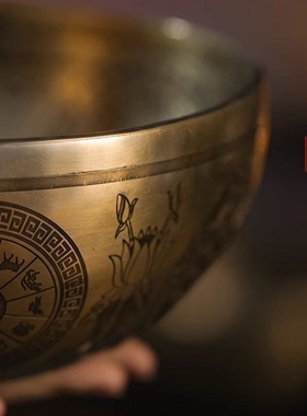 尼泊尔手工佛音钵唱歌碗 佛语经文冥想颂钵 疗愈静心钵佛音碗