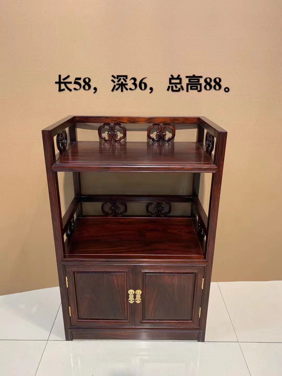 客厅中式实木黑酸枝茶水柜