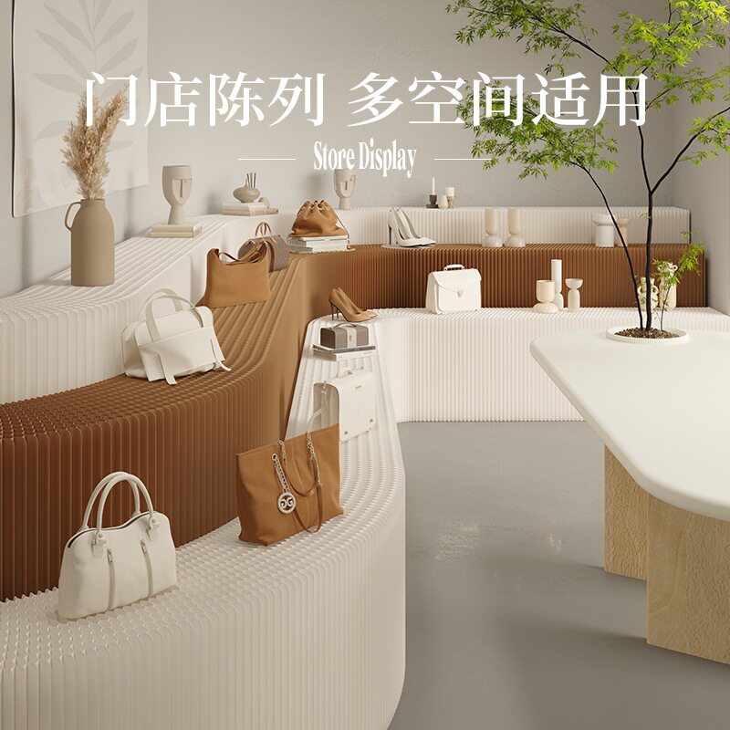 十八纸置物架台式摆件展示柜台面架子折叠桌办公桌货架客厅陈列架