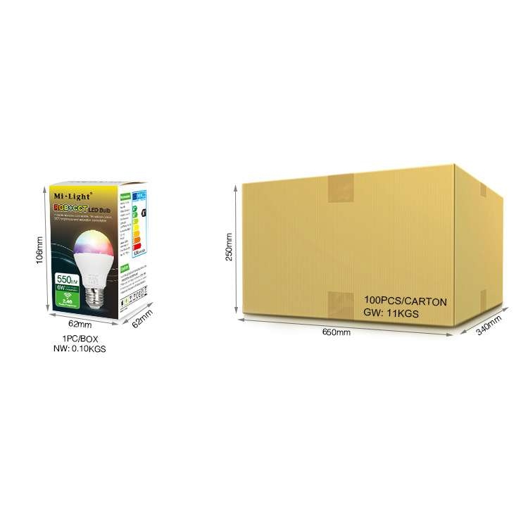 MILIGHT FUT014 6W E27 RGBCCT LED 球泡灯