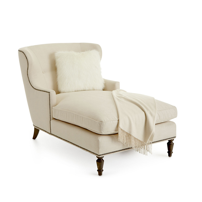 美式布艺贵妃沙发椅简约北欧客厅贵妃公主榻卧室休闲躺椅酒店家具