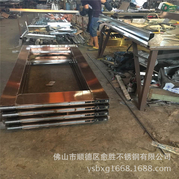 大门系列 不锈钢红古铜大门 青古铜不锈钢拉手 仿古铜做旧大门